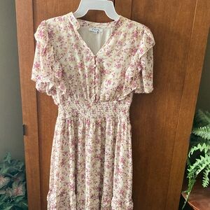 Piper And Scoot Floral Ruffle Maxi Dress Vintage Style